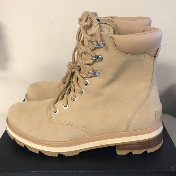 Sorel Women's SIZE 9.5 Lennox Lace Waterproof Boots, Ceramic Color - Picture 3 of 9